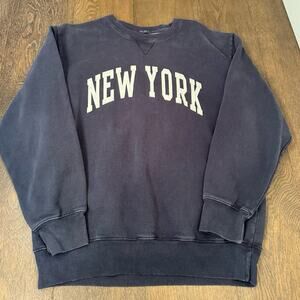 Brandy Melville John Galt Erica New York Oversized Sweatshirt Navy